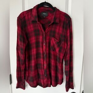 Rails red and black flannel Plaid Button Down Shirt